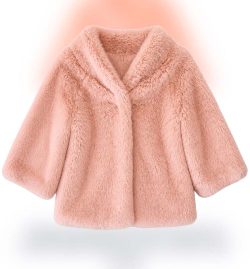 DONNA SALYERS FABULOUS FURS FAUX BLUSH MINK PERFECT LITTLE JACKET SIZE LARGE